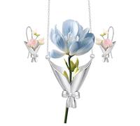 Accessorio botanico versatile | Ciondolo fiorito personalizzabile, coppia di orecchini in stile giardino romantico, elegante gingillo regalo, pezzo unico | Vacanza Compleanno Giorno del Ringraziamento