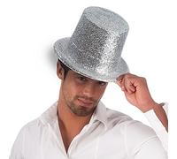 Accessorio Carnevale Cappello Tuba con Glitter Argento 05532