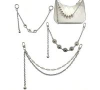 Accessorio charm per borse di lusso di alta gamma, a catena metallica colorata in stile europeo e americano, con cristalli, adatto per la spiaggia e le vacanze in stile Y2K A,B,C,dColoratoLega di zinc