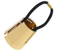 Accessorio Coda in Lega Oro per Chioma Medi e Lunghi | Design a Manicotto Lucido, Elastico Robusto Incluso, per Scuola e Allenamento, Stile Chic