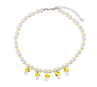 Accessorio Collana di Funghi per Donne, Boemia Multicolore per Perle Miste Collana Simpatica Cartone Animato Seme di Funghi per Perline Collana Gioielli Dolci, Girocollo di Funghi