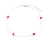 Accessorio Collana di Funghi per Donne, Boemia Multicolore per Perle Miste Collana Simpatica Cartone Animato Seme di Funghi per Perline Collana Gioielli Dolci, Girocollo di Funghi