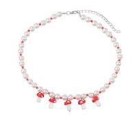 Accessorio Collana di Funghi per Donne, Boemia Multicolore per Perle Miste Collana Simpatica Cartone Animato Seme di Funghi per Perline Collana Gioielli Dolci, Girocollo di Funghi
