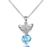 Accessorio Collana Fox Fox per Donne e Uomini, Crystal Fox Painting Cowelry Chain Collana a Sfera, Collana Iniziale di Fox Girl, Gioielli Volpe per Donne, Vacanza di Gioielli Therian