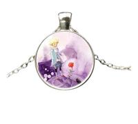 Accessorio collana volpe in argento sterling per donne e uomini, volpe sotto la luna piccola collana di vetro a cupola di vetro, collana iniziale di volpe, gioielli di volpe per donne, gioielli