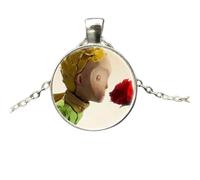 Accessorio collana volpe in argento sterling per donne e uomini, volpe sotto la luna piccola collana di vetro a cupola di vetro, collana iniziale di volpe, gioielli di volpe per donne, gioielli