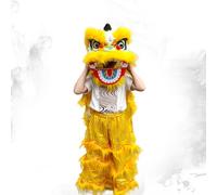 Accessorio Completo Per Esibizione di Danza Del Leone - Spettacolo Tradizionale - Kit Singolo Per Danza Del Leone, Taglie: S, M, L(Yellow,L)