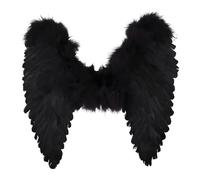 Accessorio Costume Adulti Ali Di Angelo In Piume Nere