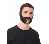 Accessorio Costume Da Biker Anarchico Con Baffi/Narice Nera Taglia Unica