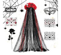 Accessorio Costume Day of the Dead Fascia Velata Gothic da Sposa con | Set Cerimonia per Testa Per Carnevale Spettacolo Fotografia Festival Celebrations