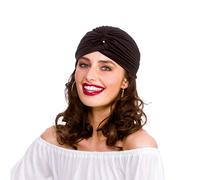 Accessorio Costume Fantasia Nero Da Gitana Con Turbante E Gioiello
