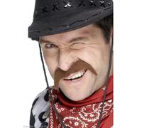 Accessorio Da Costume Western Per Uomo Con Baffi Da Cowboy Marroni