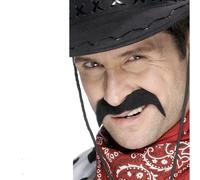 Accessorio Da Costume Western Per Uomo Con Baffi Neri Del Far West