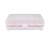 Accessorio da cucina for scatola for uova in plastica anti-collisione portatile for esterno da 15 griglie for conservazione fresca e trasparente for uova(Rosa)