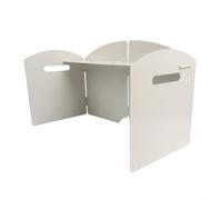 Accessorio da cucina resistente al vento con design modulare del pannello per una forma personalizzabile e un involucro completo intorno alla fonte di fiamma (bianco a quattro volte)