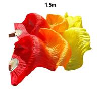 Accessorio danza seta sintetica una bellissima coppia di ventagli a 1 5m di lung