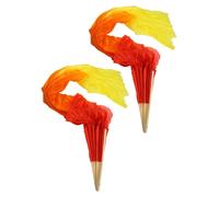 Accessorio danza seta sintetica una bellissima coppia di ventagli a 1 5m di lung