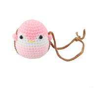 Accessorio decorativo da appendere all'uncinetto a forma di animale per specchietto retrovisore dell'auto, decorazione interna del veicolo (pinguini rosa)