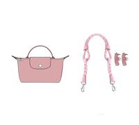Accessorio di aggiornamento della tracolla ricostruita in tessuto di nylon for la borsa Longchamp Mini(Petal powder)