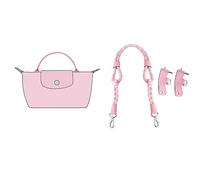 Accessorio di aggiornamento della tracolla ricostruita in tessuto di nylon for la borsa Longchamp Mini(Hot pink)