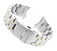 Accessorio di Ricambio for Cinturino for Orologio con estremità Curva in Acciaio Inossidabile da 18 mm 20 mm 22 mm 24 mm(Silver Gold,22mm)