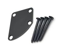 Accessorio di Ricambio per Chitarra Piastra Per Manico Per Chitarra A 4 Fori Piastra Metallica Con Giunto Semicircolare A Spalla Mancante Curva Con Viti (Color : Black)