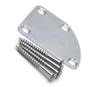 Accessorio di Ricambio per Chitarra Piastra Per Manico Per Chitarra A 4 Fori Piastra Metallica Con Giunto Semicircolare A Spalla Mancante Curva Con Viti (Color : Silver)