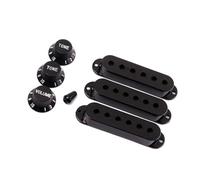 Accessorio di Ricambio per Chitarra Punta Dell'interruttore In Plastica ABS Nera Coperchio Pickup Single Coil 1 Set Di Parti Per Chitarra Con Manopole A 2 Toni