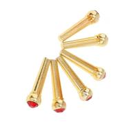 Accessorio di Ricambio per Chitarra Set Di 6 Perni Per Ponte Per Chitarra, Corde Per Chitarra In Ottone, Chiodini Per Dadi, Con Testa Rossa Per Chitarra Acustica Folk