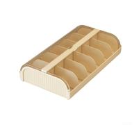Accessorio divisorio per cassetti dell'armadio, struttura in plastica impermeabile, dodici scomparti indipendenti per riporre vari piccoli accessori di abbigliamento (beige)