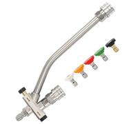 Accessorio for cannone schiuma con doppio connettore, 5 ugelli spruzzatori for lavatrice, argento for cannone sapone
