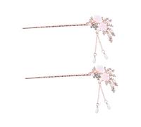 Accessorio for capelli da sposa cinese, 2 pezzi di copricapo di fiori for ragazze forcine for capelli bacchette di perle accessori for donne che realizzano accessori for capelli tradizionali cinesi