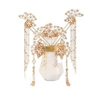 Accessorio for capelli da sposa cinese, copricapo da sposa in stile tradizionale cinese, forcina for capelli con perle antiche, set di pettini for capelli, accessori for capelli in abbigliamento cines