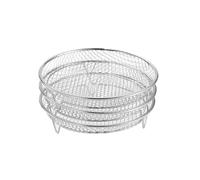 Accessorio for griglia impilabile in acciaio inossidabile for friggitrice ad aria a 3 strati Cuoci diversi in una volta(Circular)