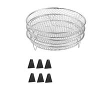 Accessorio for griglia impilabile in acciaio inossidabile for friggitrice ad aria a 3 strati Cuoci diversi in una volta(Circular-6foot)