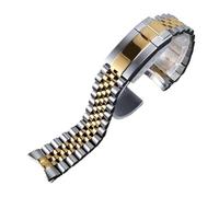 Accessorio for orologio da 20 mm cinturino in acciaio inossidabile adatto for cinturino Daytona Green Blackwater Ghost Submariner(Silver and gold)