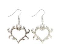Accessorio in acciaio inox moda fiamma amore ciondolo collana/orecchini/portachiavi personalizzato unisex partito gioielli festa musica festival accessorio, Misura unica, come descritto, come