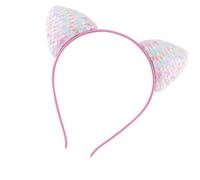 Accessorio leggero per orecchie impreziosito da paillettes blu brillante decorazione per capelli per giochi di ruolo e celebrazioni