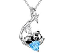 Accessorio Panda Collana per Donne e Ragazze, Simpatico Cartone Animato Collana Panda Che Dorme in bambù, ebreo di Panda, Collana Rossa Panda per Ragazze, medaglioni di Panda, Ciondolo di Monete