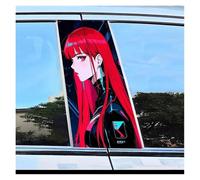 Accessorio Per Auto 2 Adesivi Per Montanti Per Finestrini Auto, Modello Ragazza Dai Capelli Rossi, Pellicola Resistente Ai Graffi