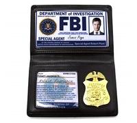 Accessorio per badge dell'FBI per agente polizia speciale sotto copertura detective detective regalo per feste di Halloween (Dean)