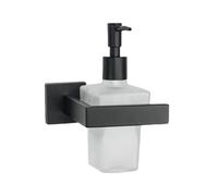 Accessorio per bagno nero, portasciugamani fisso, gancio per accappatoio in tessuto, accessorio pendente in acciaio inossidabile 304, dispenser di sapone