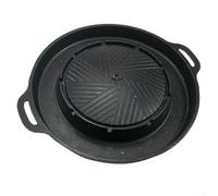 Accessorio per barbecue da esterno, per fornelli a gas portatili, piastra rotonda in alluminio con rivestimento speciale e sistema di gestione del grasso