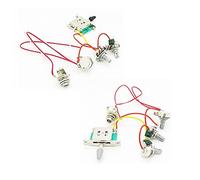 Accessorio per cablaggio per chitarra elettrica, LP 2T 2V 1J 5-Way Switch 500K Pentole Manopole di controllo per chitarra stile Strats Sostituire - Cappello bianco e nero
