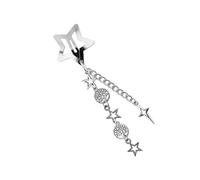 Accessorio per capelli alla moda a forma di stella in lega con design a catena, portatile, per migliorare i tuoi stili musicali, festival e raduni, decorazione per capelli per feste