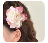Accessorio per capelli con fiore di peonia dalla texture delicata, viola chiaro, strati ricchi, squisita fattura, temperamento elegante, una scelta per accessori squisiti da donna.