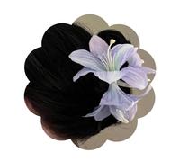 Accessorio per capelli con fiori artificiali alla moda, viola chiaro, elegante e generoso, squisita fattura, adatto per tutte le stagioni, alla moda e alla moda, una scelta ideale per la moda