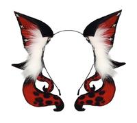 Accessorio per capelli con orecchie animali creativi Copricapo con orecchie da diavolo con tessuto in peluche Ideale per cosplay e feste Cerchio per capelli fantasy