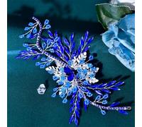 Accessorio per capelli da sposa, accessorio per capelli con perline e strass, per damigella d'onore, Hp277, blu
