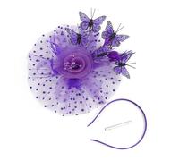 Accessorio per capelli da sposa, con fascia per capelli, ornamento a forma di farfalla e perle finte, decorazione per matrimonio